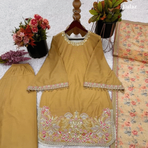 Designer Yellow Farshi Suit