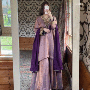 Designer Purple Plazzo Suit