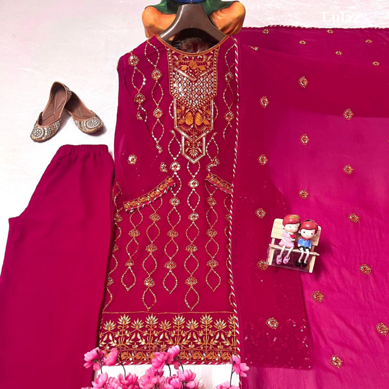Pink Faux Georgette - Image 2