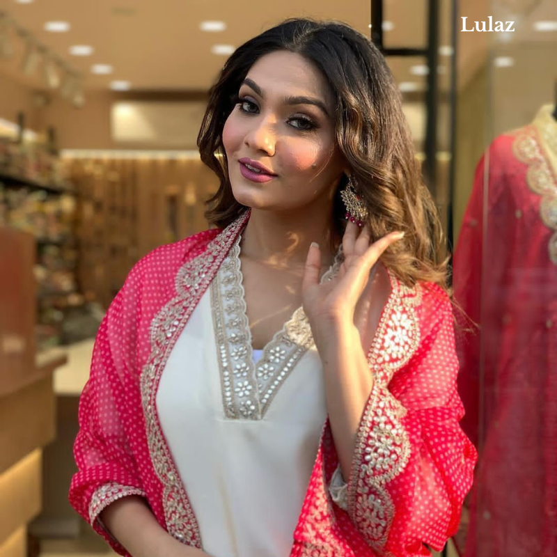 Designer Heavy Rose Gold Embroidered Set - Image 3