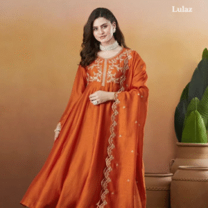 Orange Silk Anarkali