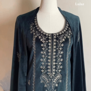 Premium Deep Teal Green Velevt Kurta Set