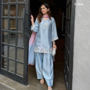 Light Blue Embroidery Farsi Salwar