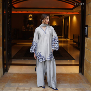 Light Blue Cut Work Farsi Salwar